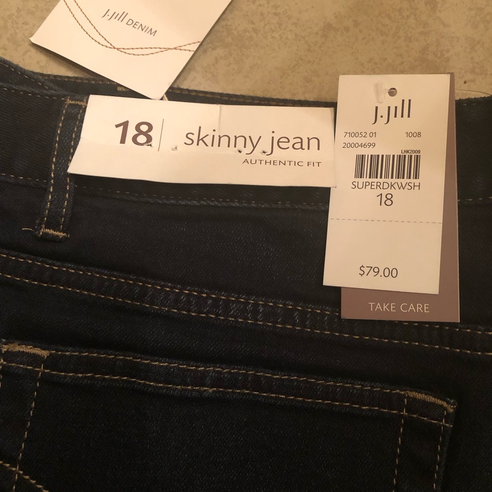 J. Jill Women's Skinny Jeans - Dark Blue